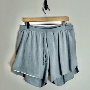 Men's Lululemon Athletic Running Shorts size Large Fast and Free Gray Lined